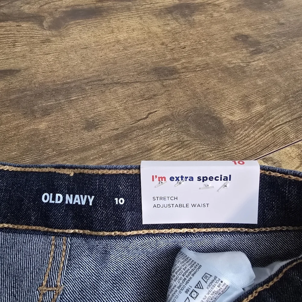 New Old Navy Dark Blue Jean Shorts Girls Size 10 Adjustable Waist